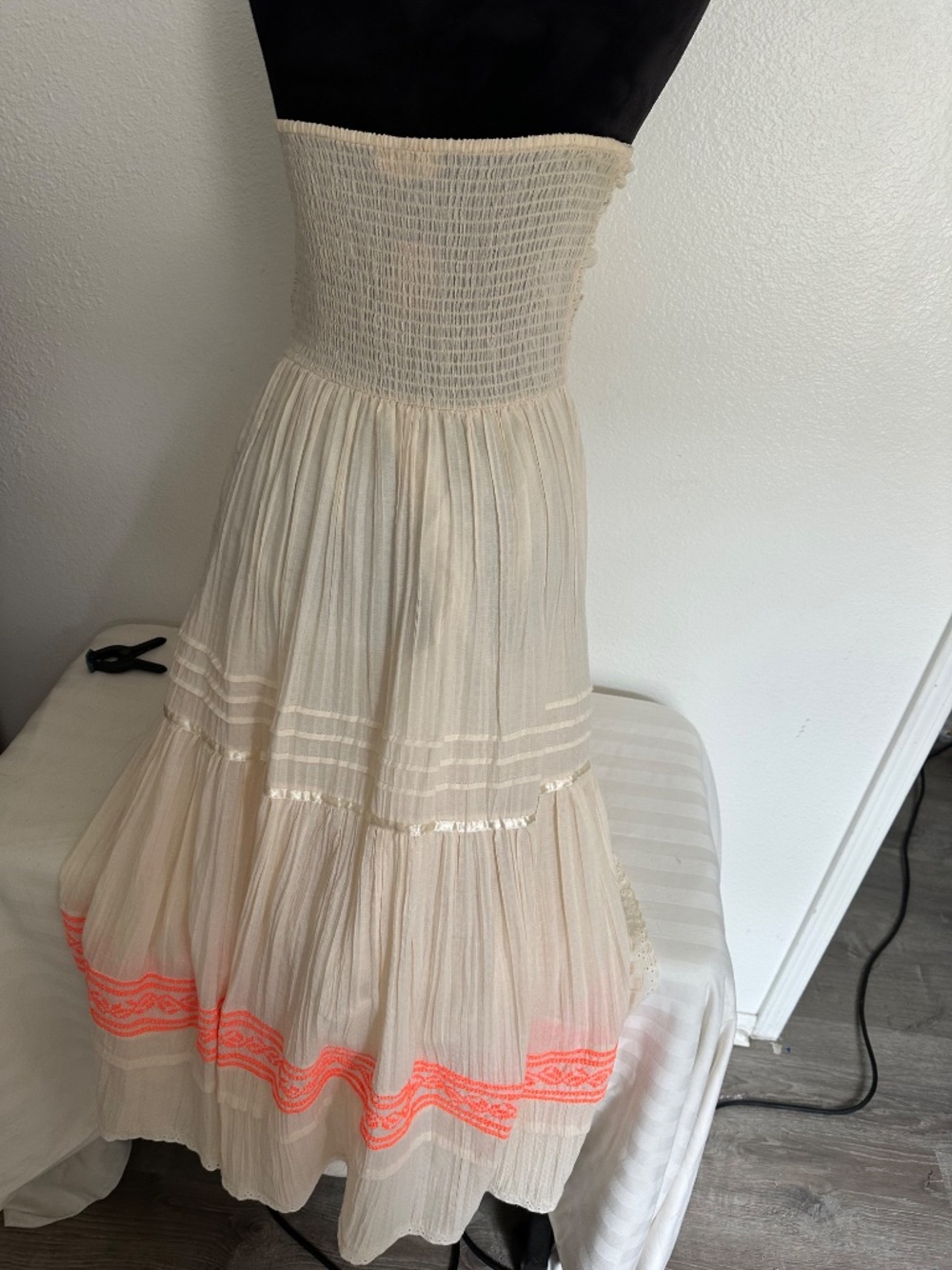 Free People Under Skies strapless Gauze Embroidered Dress - Picture 7 of 8